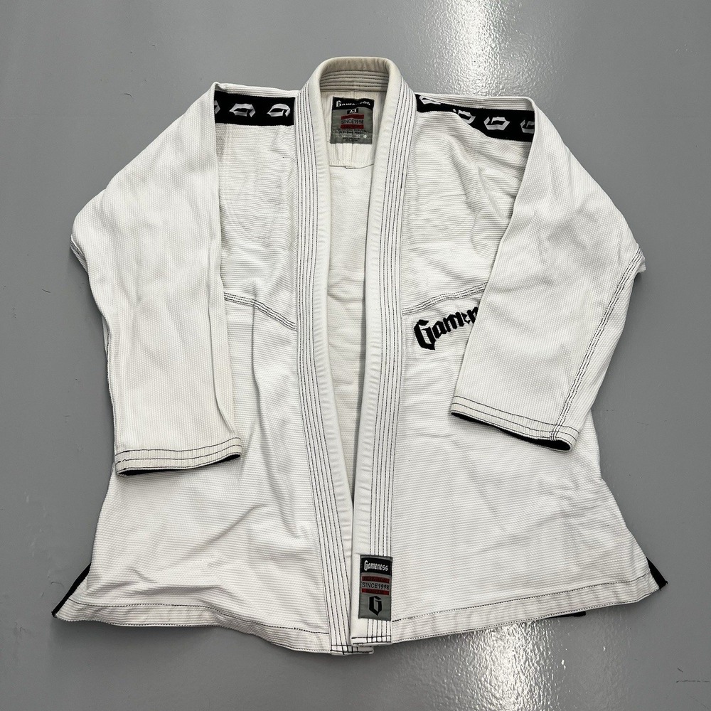 Gameness A3 White BJJ Gi Kimono Top Relson Gracie Academy Patch Martial Arts